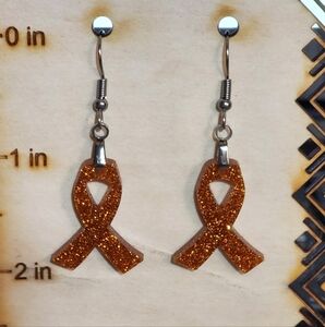 Shimmering Strength Orange Acrylic Drop Earrings